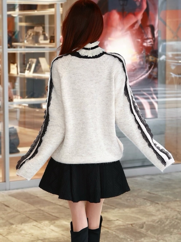 レーストリミングウールニットIVORY 商品イメージ4