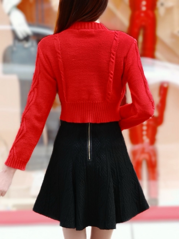 チェリーケーブルカーディガンRED 商品イメージ4