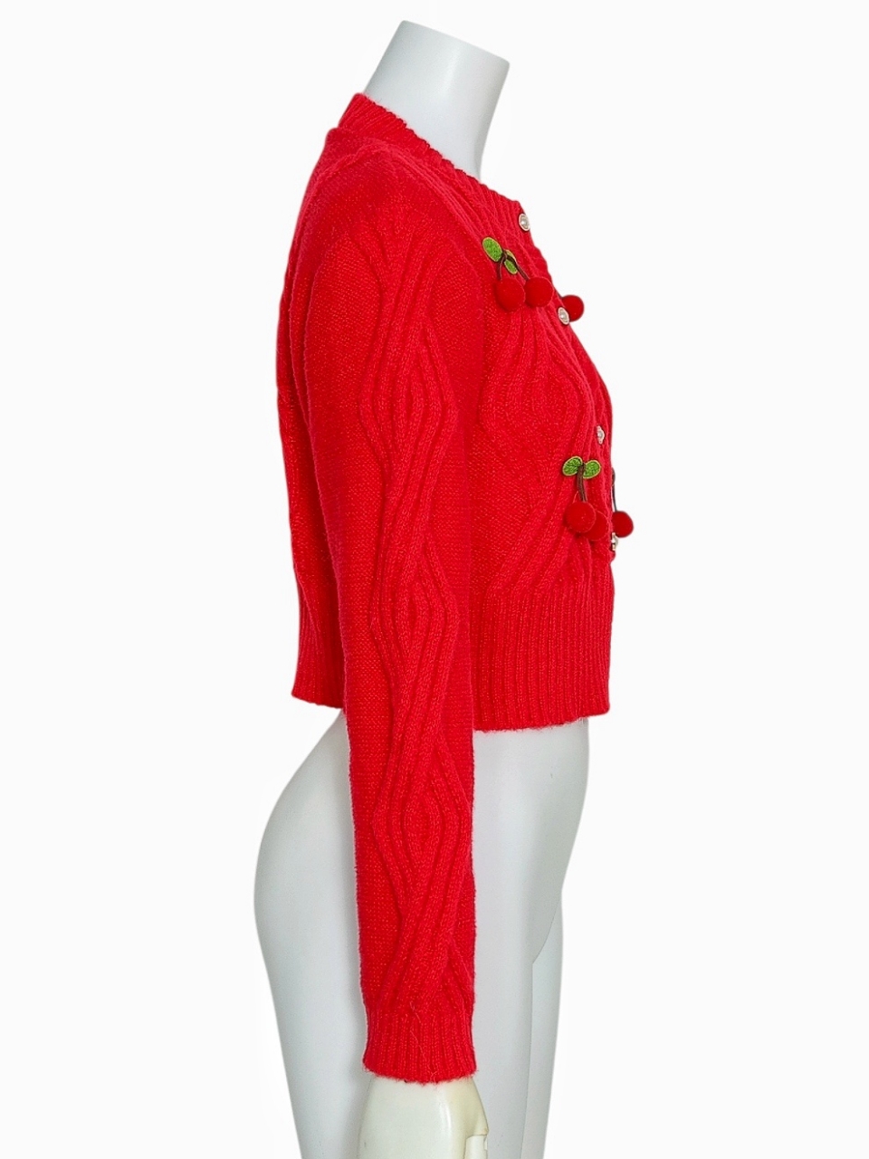 チェリーケーブルカーディガンRED スタイリングイメージ2