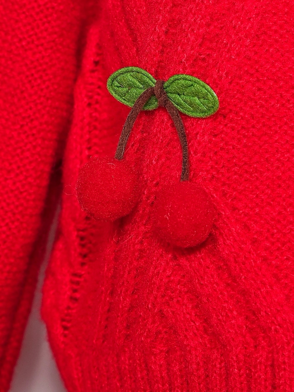 チェリーケーブルカーディガンRED スタイリングイメージ6