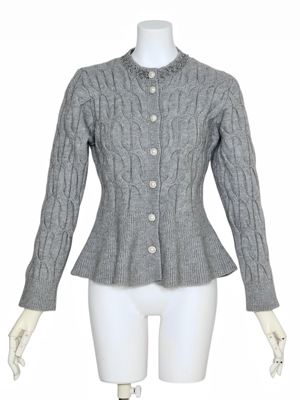 ソフィアペプラムカーディガンGRAY スタイリングイメージ1