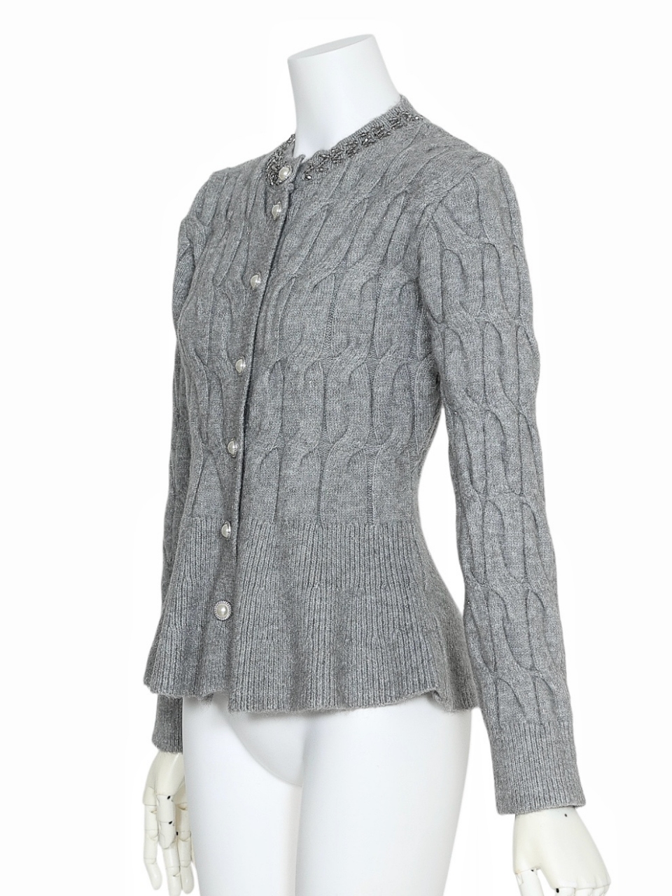 ソフィアペプラムカーディガンGRAY スタイリングイメージ2