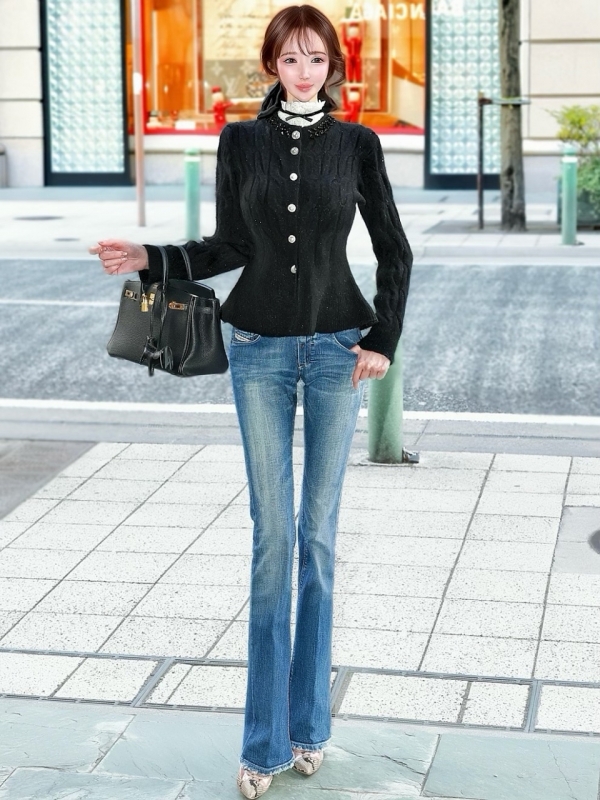 ソフィアペプラムカーディガンBLACK 商品イメージ2