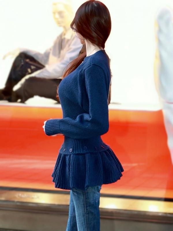 2WAYミッシェルフリルニットNAVY 商品イメージ3