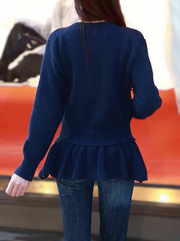 2WAYミッシェルフリルニットNAVY 商品イメージ4