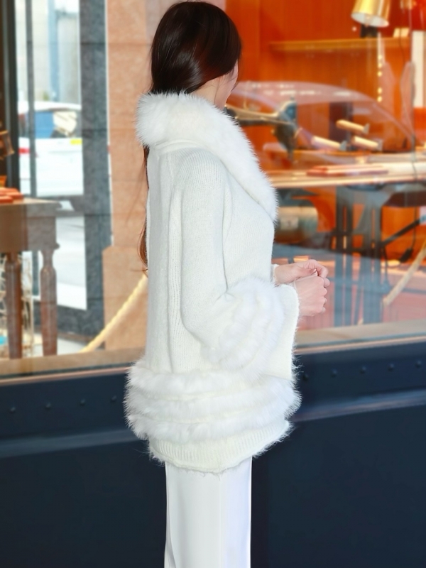 ティアードファーラメニットIVORY 商品イメージ3