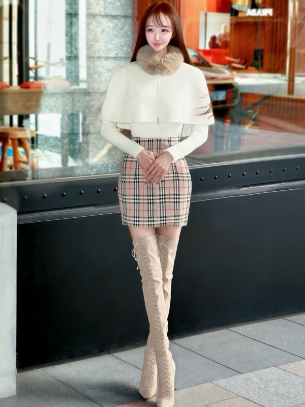 3WAYファーケープニットセットアップIVORY 商品イメージ2