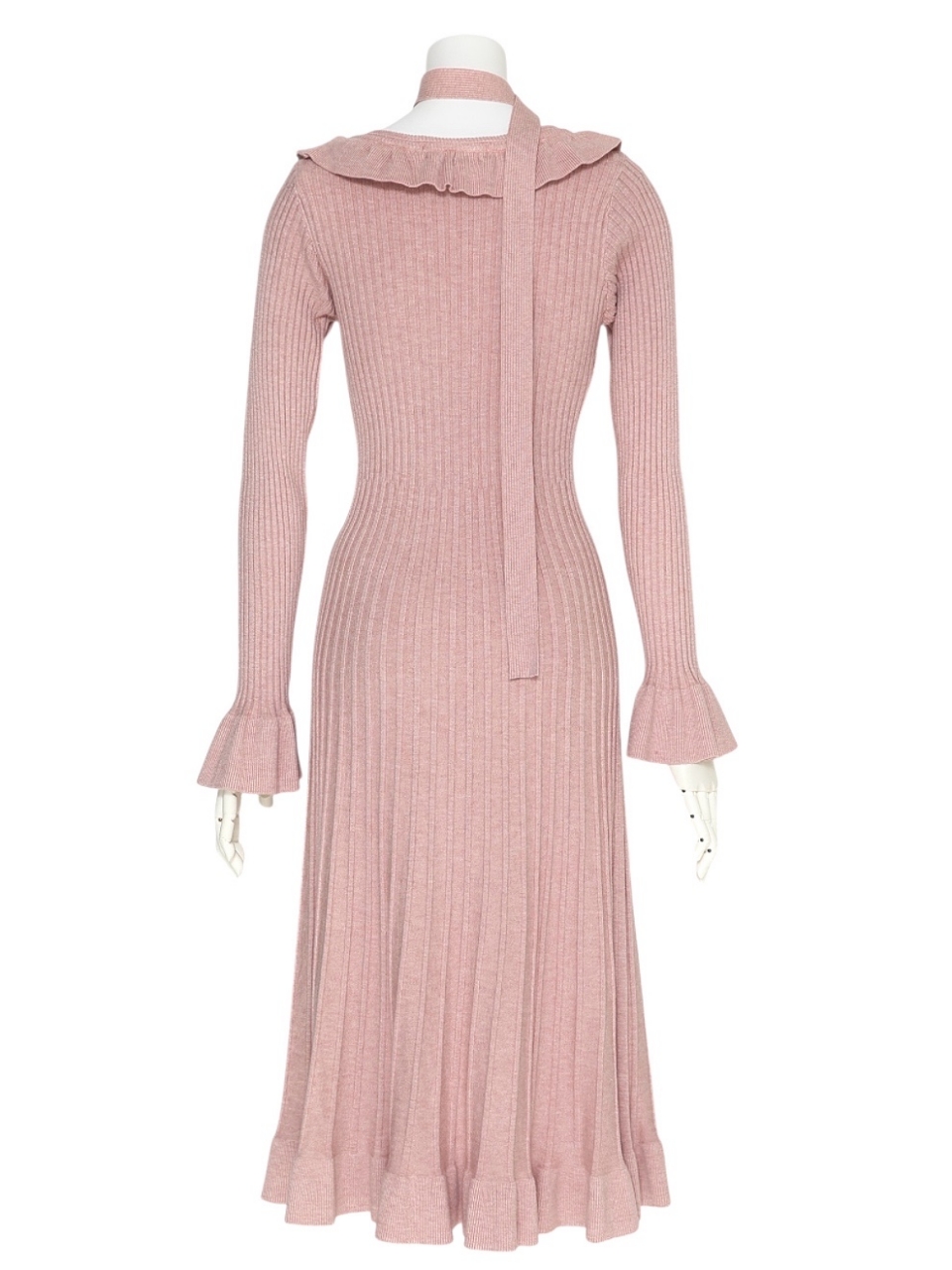 ジュエルリボンフリルワンピースPINKBEIGE スタイリングイメージ3