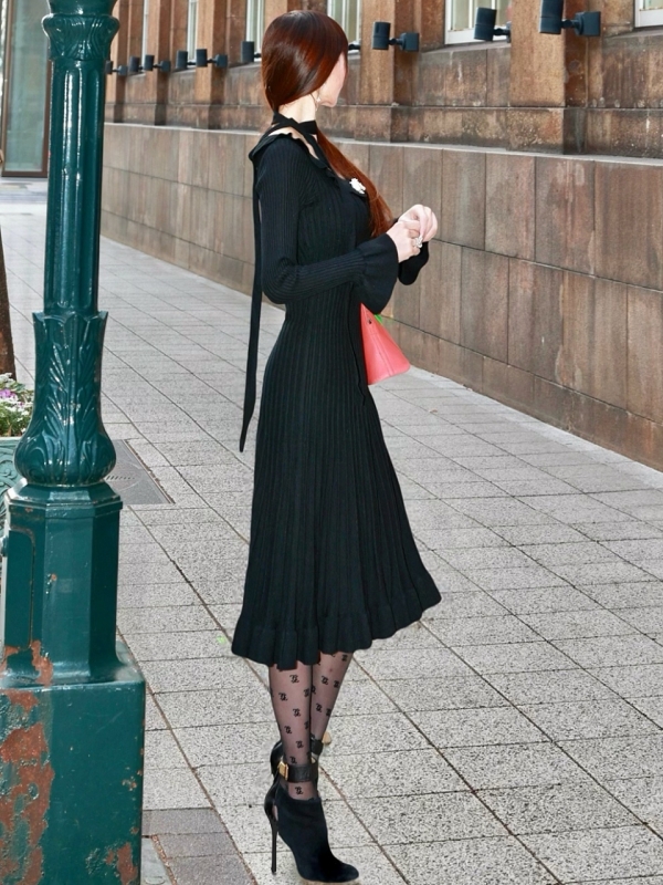 ジュエルリボンフリルワンピースBLACK 商品イメージ4