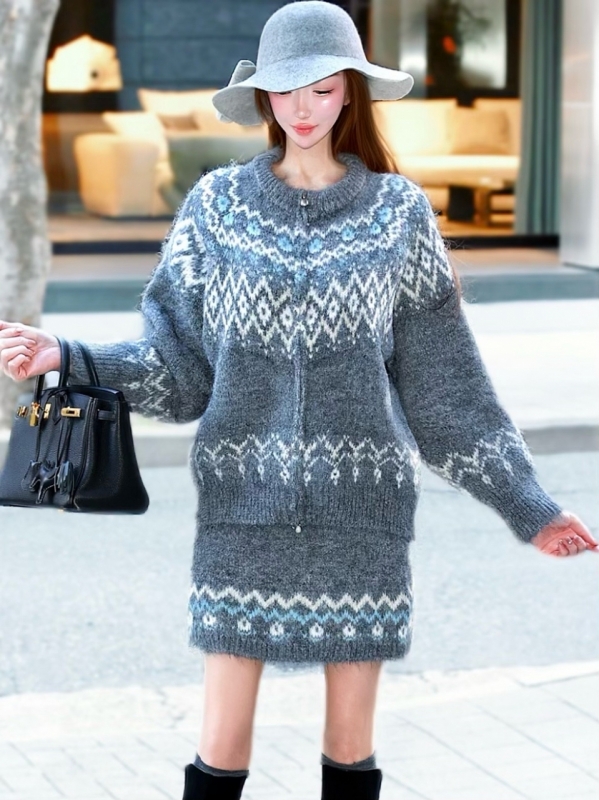 ノルディックウールニットセットアップGRAY 商品イメージ2