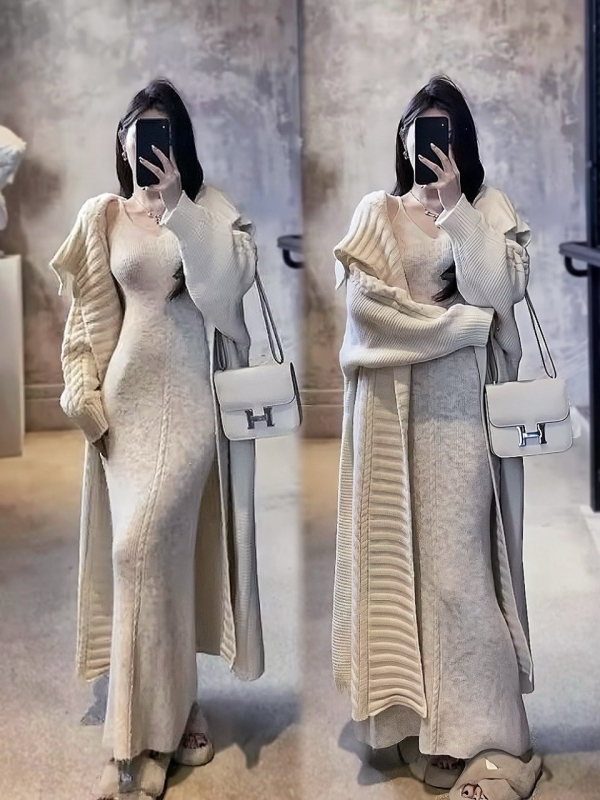 MiaウールケーブルロングセットアップIVORY 商品イメージ5