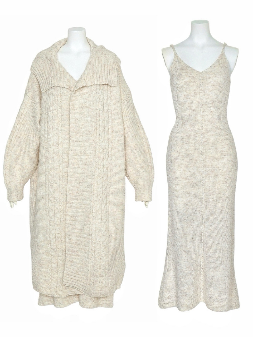 MiaウールケーブルロングセットアップIVORY スタイリングイメージ2