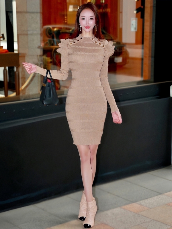 JessicaカービィーニットワンピースBEIGE 商品イメージ2