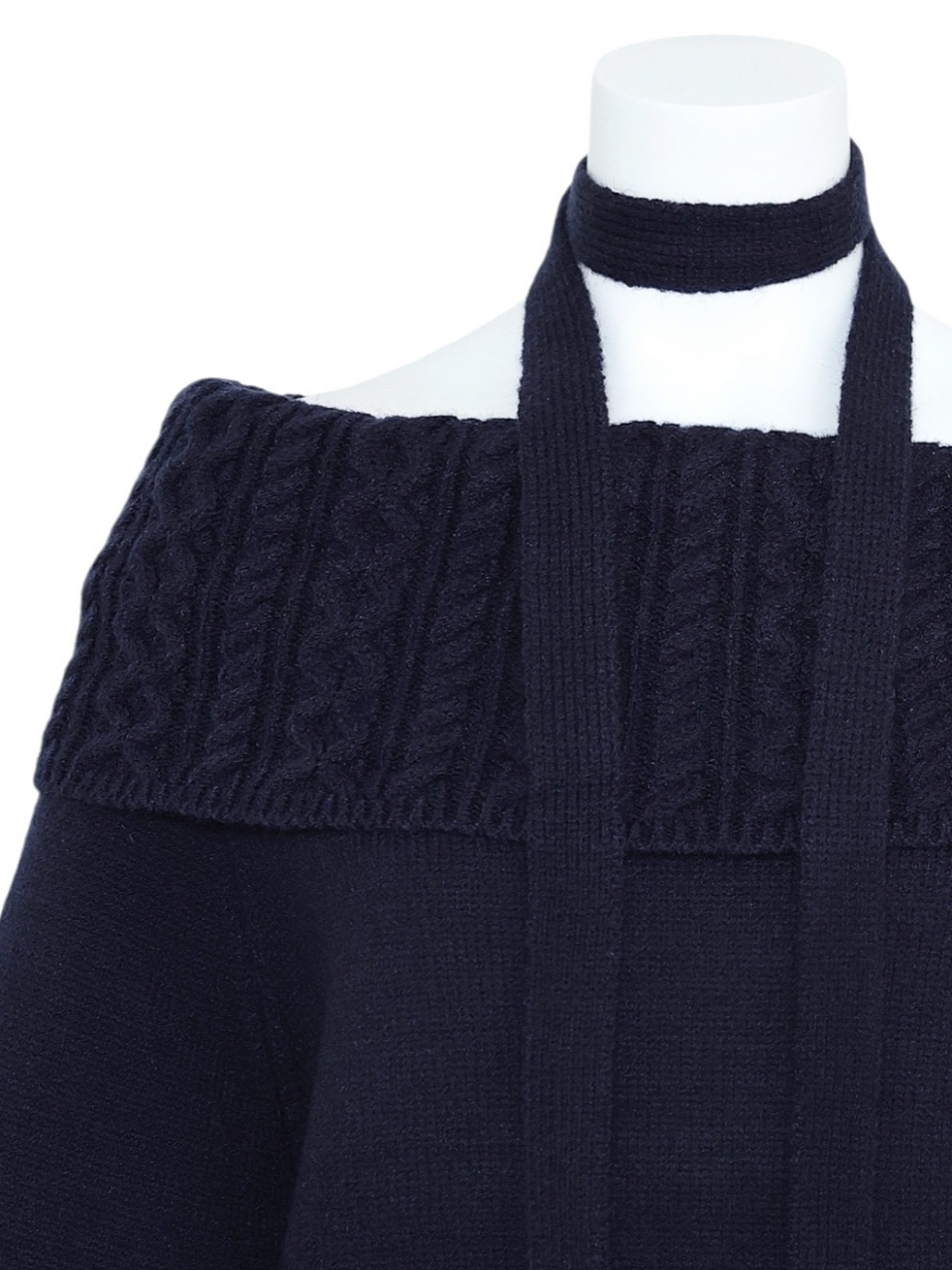 2WAYケーブルオフショルニットNAVY スタイリングイメージ6