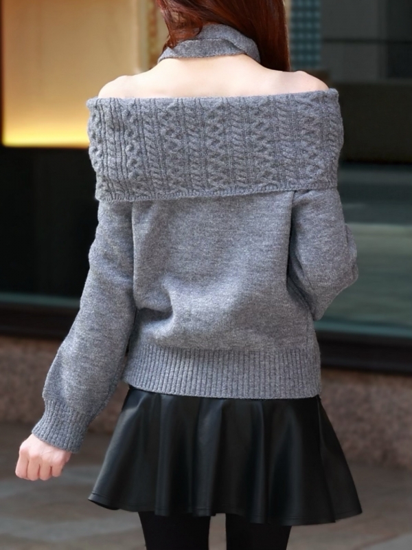 ケーブルオフショルニットGRAY 商品イメージ4