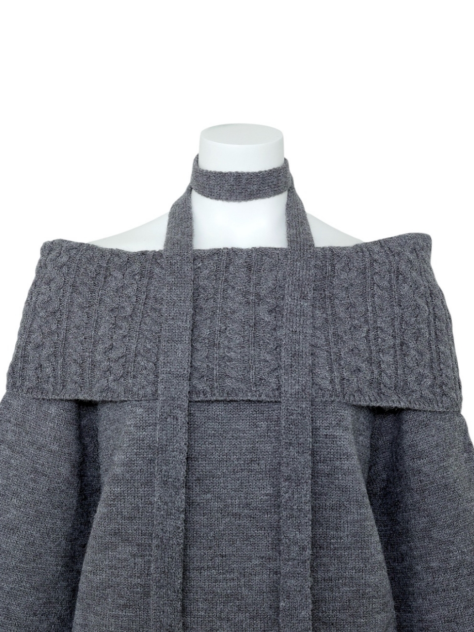 ケーブルオフショルニットGRAY スタイリングイメージ5