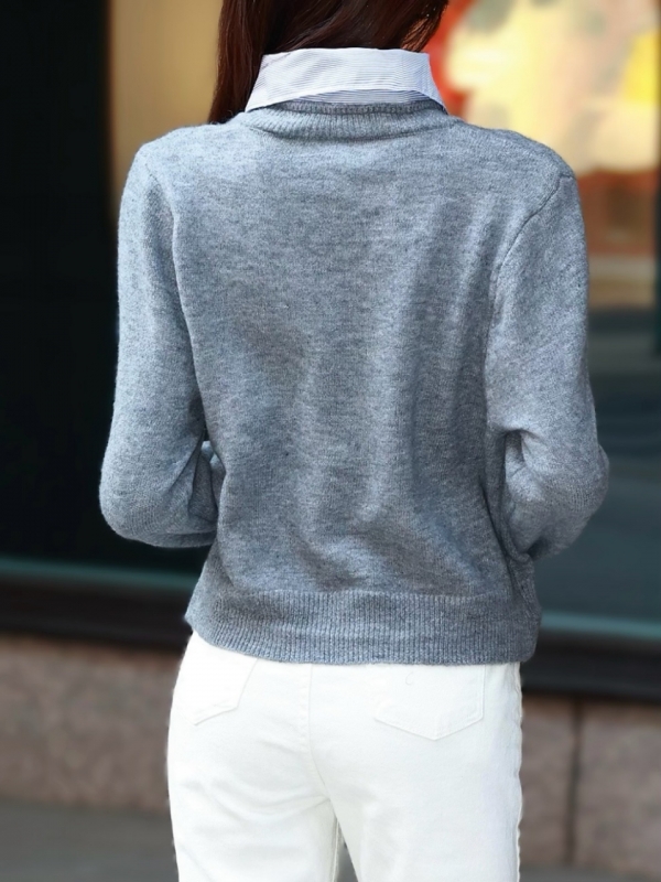 襟付ハートカーディガンGRAY 商品イメージ4