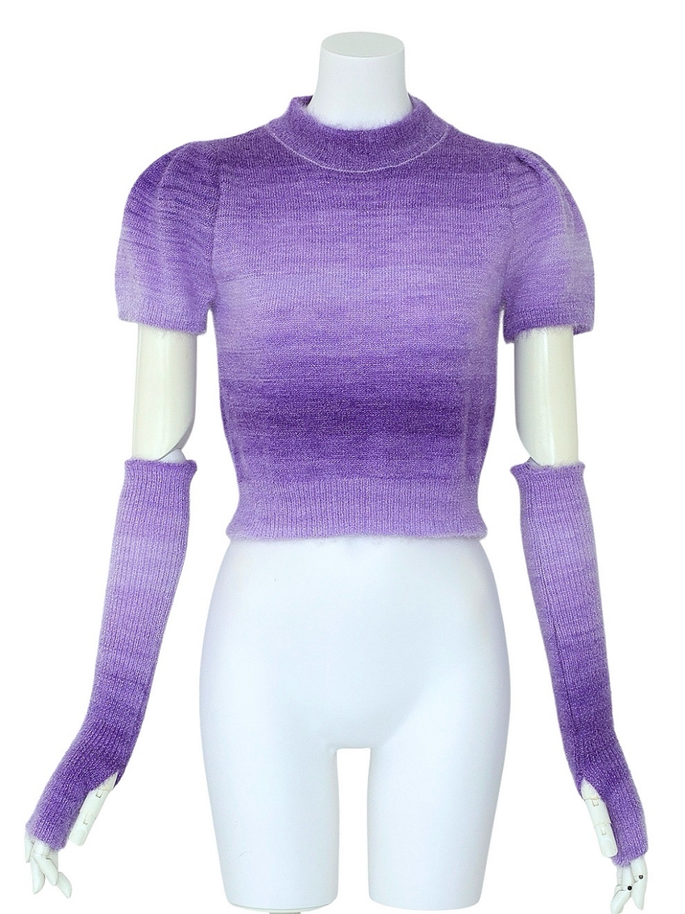 アームウォーマー付グラデニットLAVENDER スタイリングイメージ1