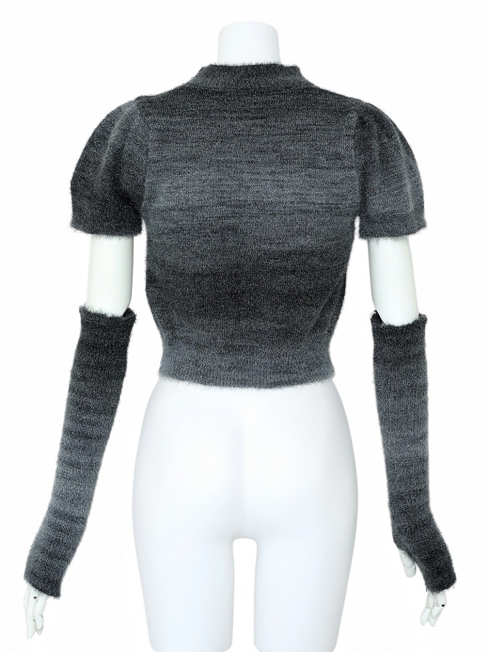 アームウォーマー付グラデニットGRAY スタイリングイメージ3