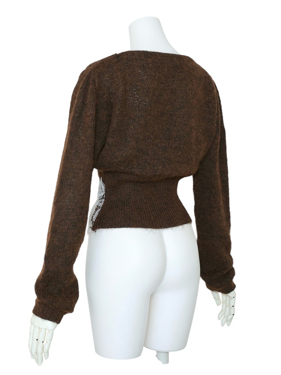 ボタニカルレースくびれカーディガンBROWN スタイリングイメージ3