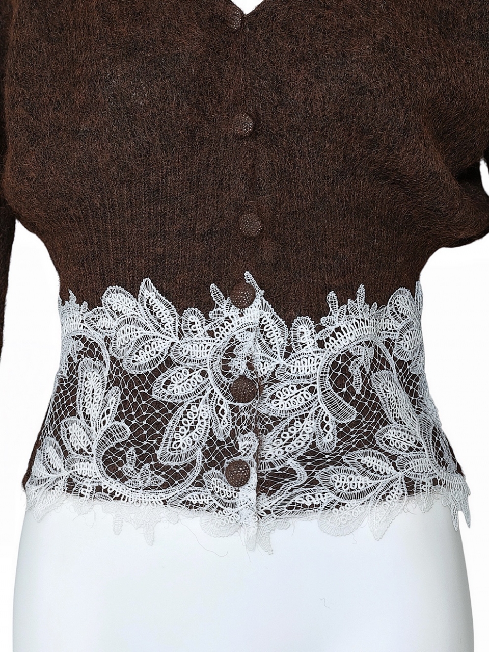 ボタニカルレースくびれカーディガンBROWN スタイリングイメージ5