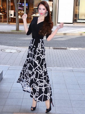 ロープカシュクールロングドレスBLACK