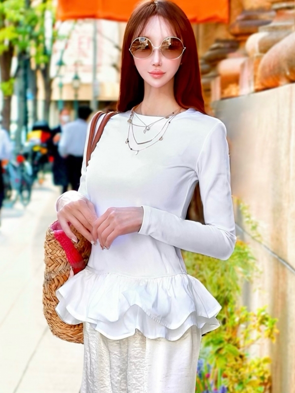 ラッフルティアードトップWHITE