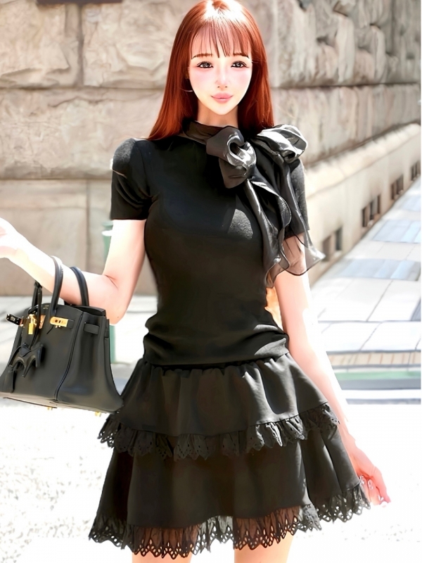 オーガンジーリボンニットBLACK 商品イメージ3