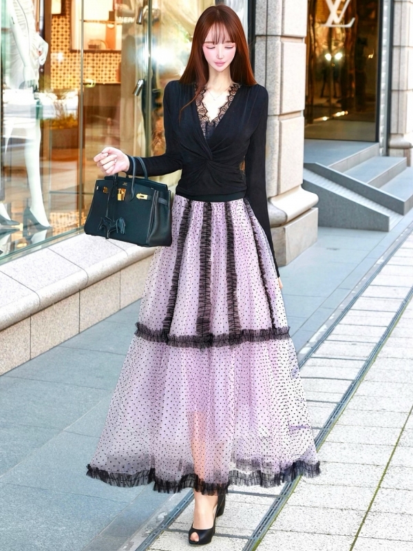 LUXE美ラインクロストップスBLACK 商品イメージ3