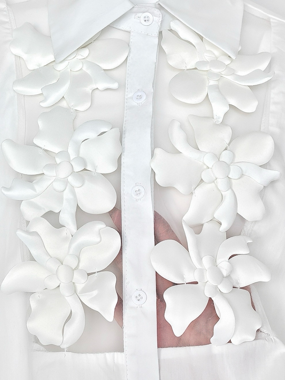 3DフラワーシアーオーバーシャツWHITE スタイリングイメージ7