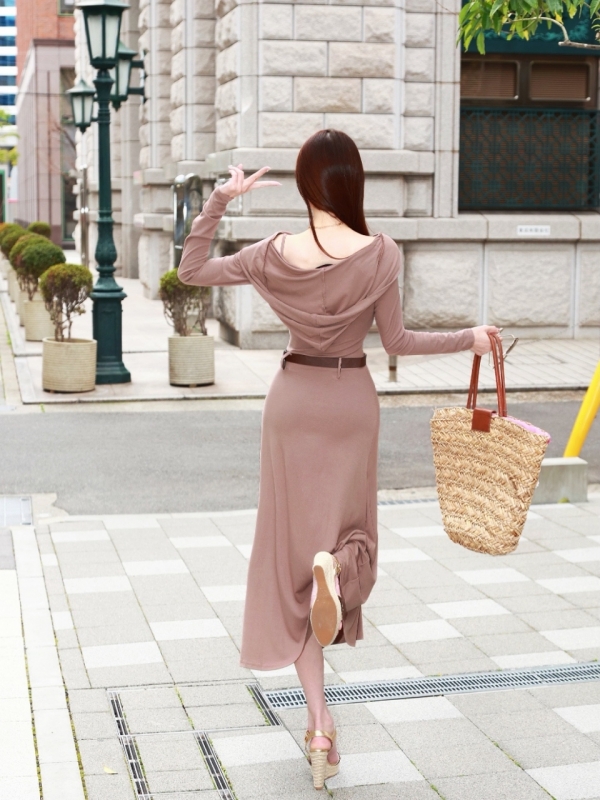 Evaベルト付パーカーワンピ3点セットMOCHA 商品イメージ4