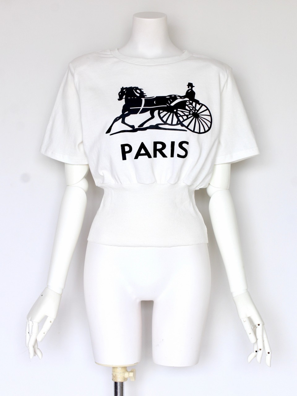 PARISお馬さんTシャツWHITE スタイリングイメージ1