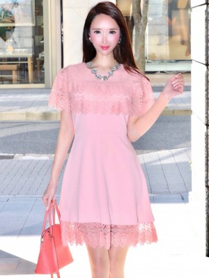 ソフィアレースケープドレスPINK