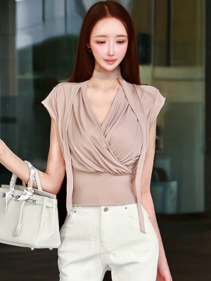 リッチドレープカットソーPINKBEIGE