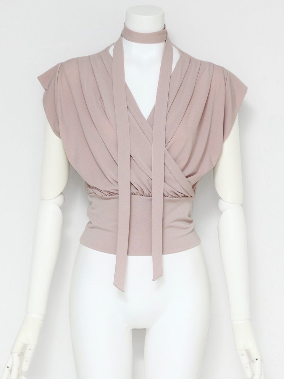 リッチドレープカットソーPINKBEIGE スタイリングイメージ1