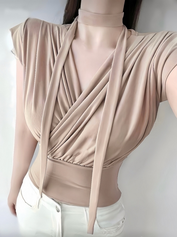 リッチドレープカットソーPINKBEIGE 商品イメージ5