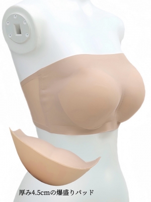 爆盛り☆シームレスチューブトップブラ BEIGE