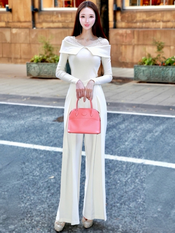 レースセーラーカラーオフショルトップスIVORY 商品イメージ2