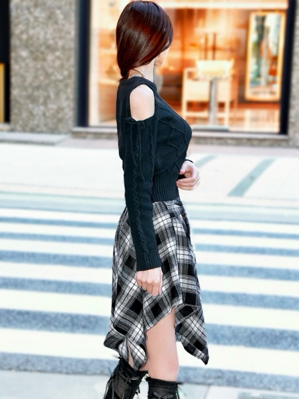 リボンカットケーブルWOOLニットBLACK 商品イメージ3