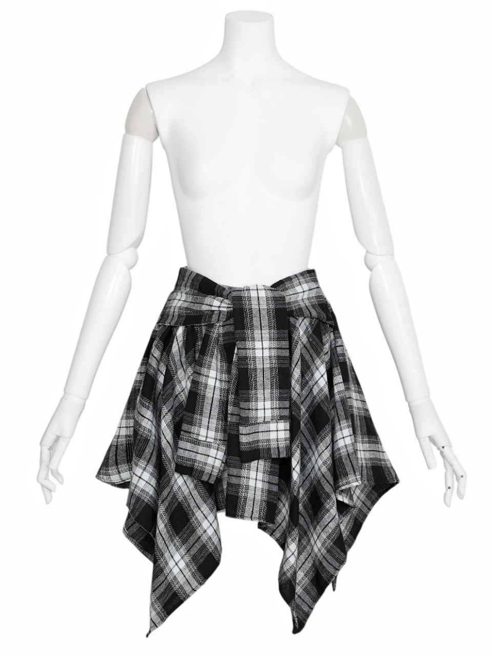 ネルシャツライクチェックヘムスカートBLACK スタイリングイメージ1