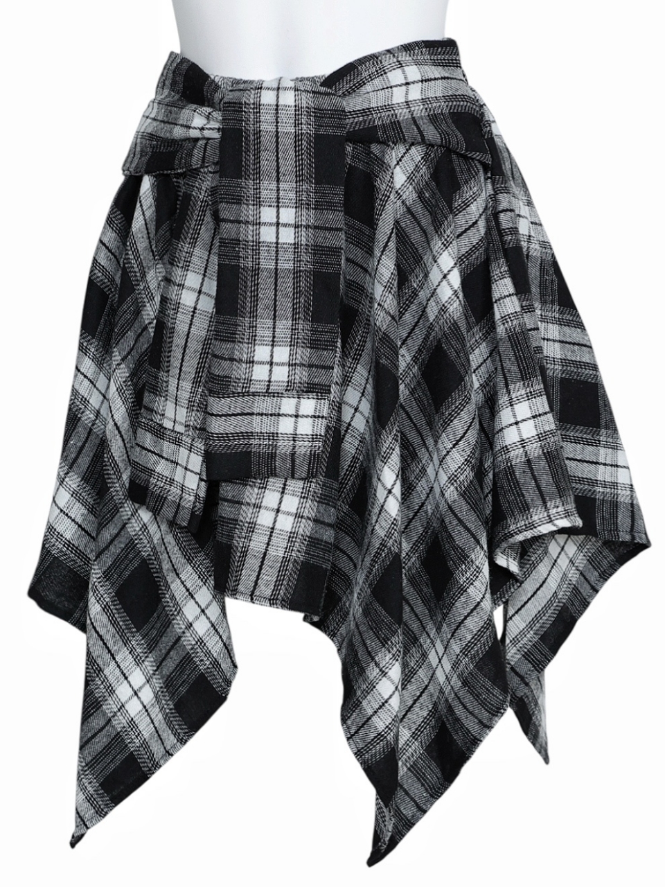 ネルシャツライクチェックヘムスカートBLACK スタイリングイメージ3