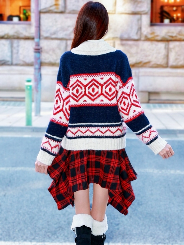 ネルシャツライクチェックヘムスカートRED 商品イメージ6