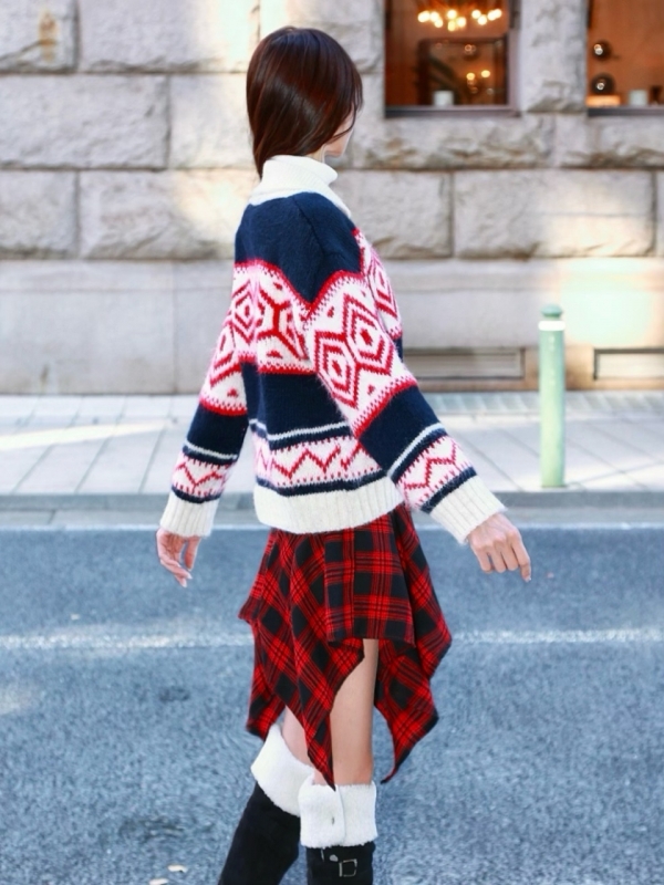 ノルディックリュクスWOOLブルゾンNAVYRED 商品イメージ4