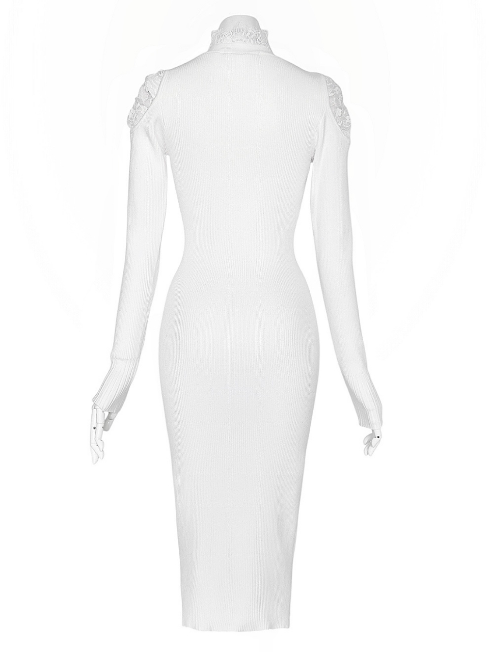 クチュールレースリブニットワンピースWHITE スタイリングイメージ3