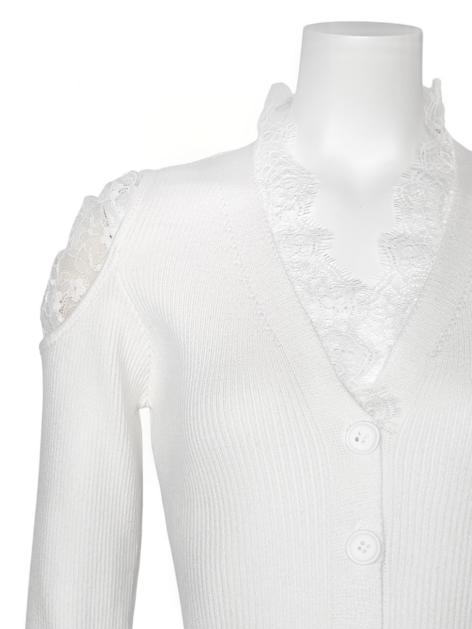 クチュールレースリブニットワンピースWHITE スタイリングイメージ5