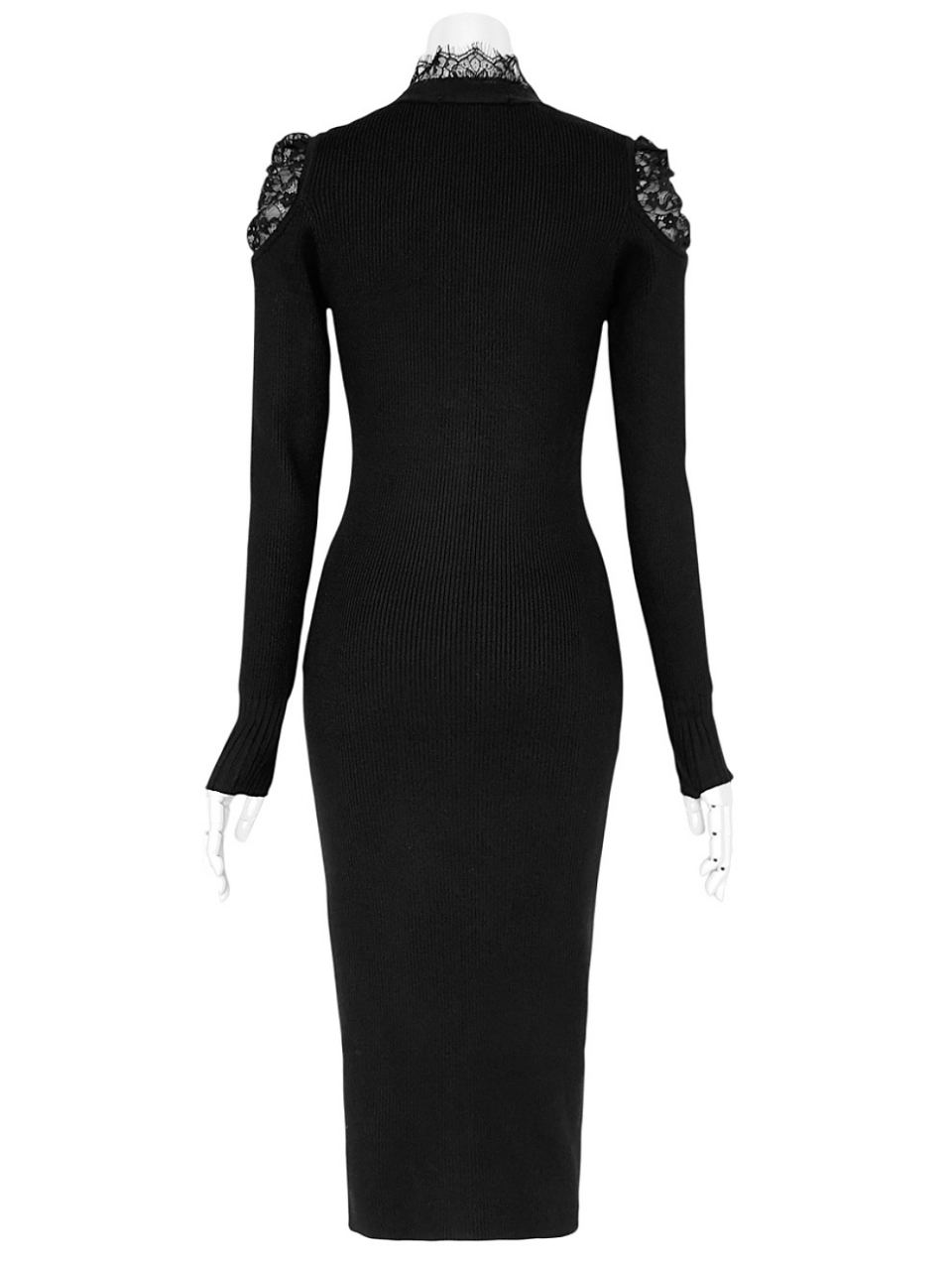 クチュールレースリブニットワンピースBLACK スタイリングイメージ3