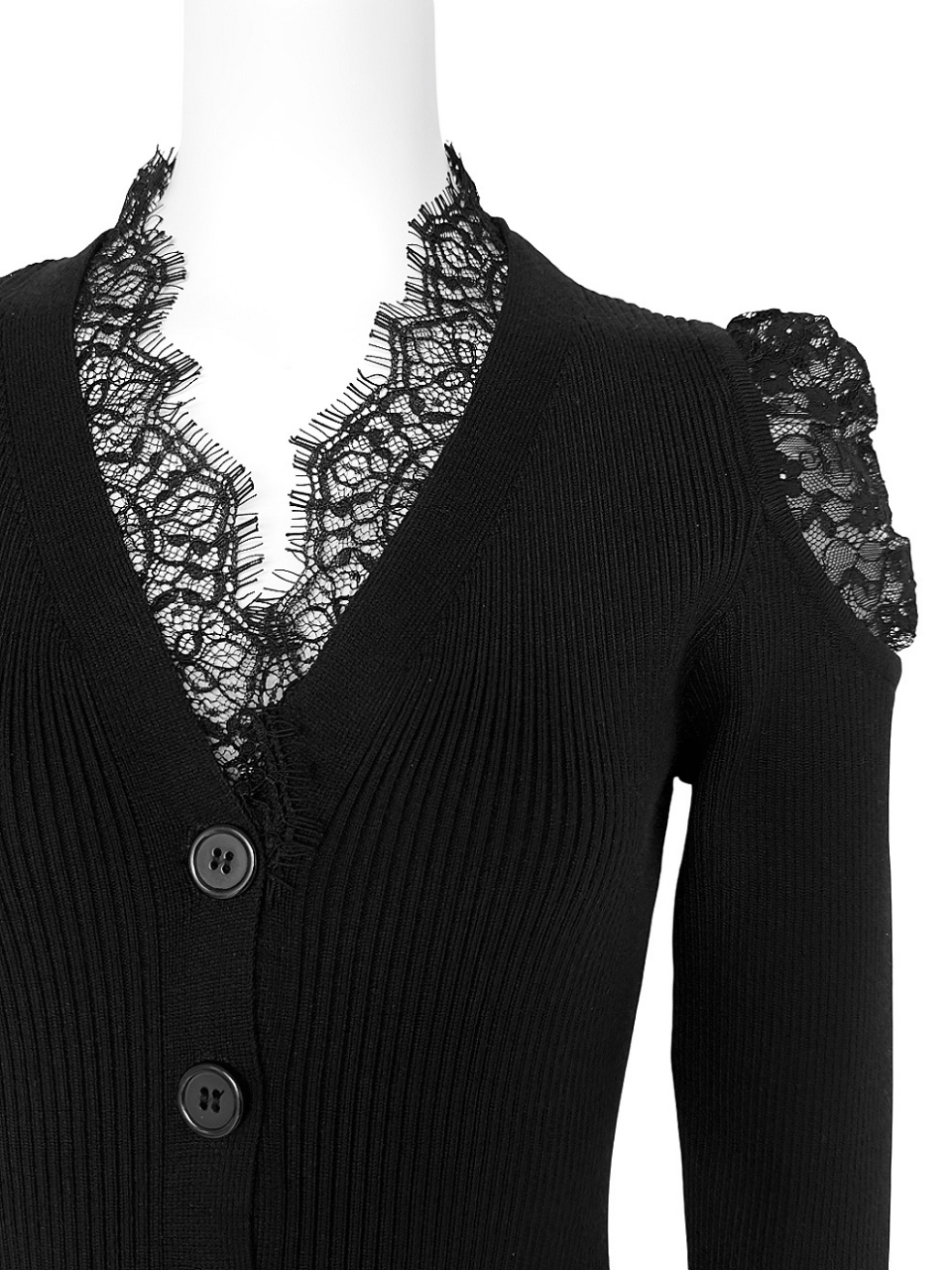 クチュールレースリブニットワンピースBLACK スタイリングイメージ5