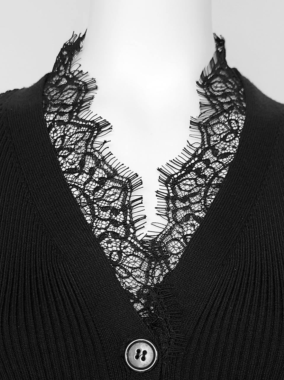 クチュールレースリブニットワンピースBLACK スタイリングイメージ6