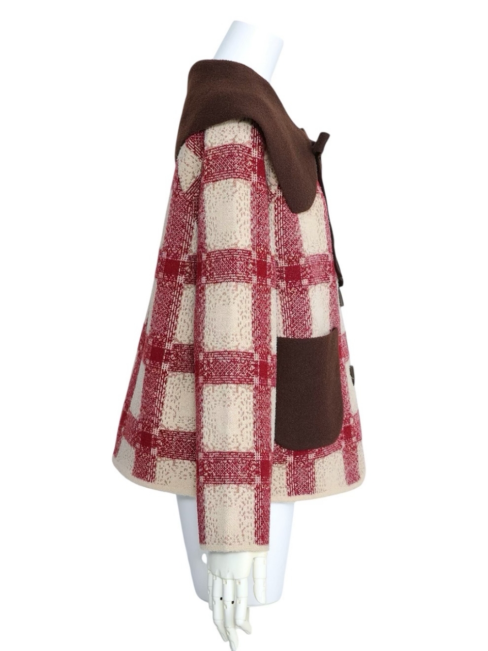 ビッグカラーリボンチェックブルゾンBORDEAUX スタイリングイメージ2