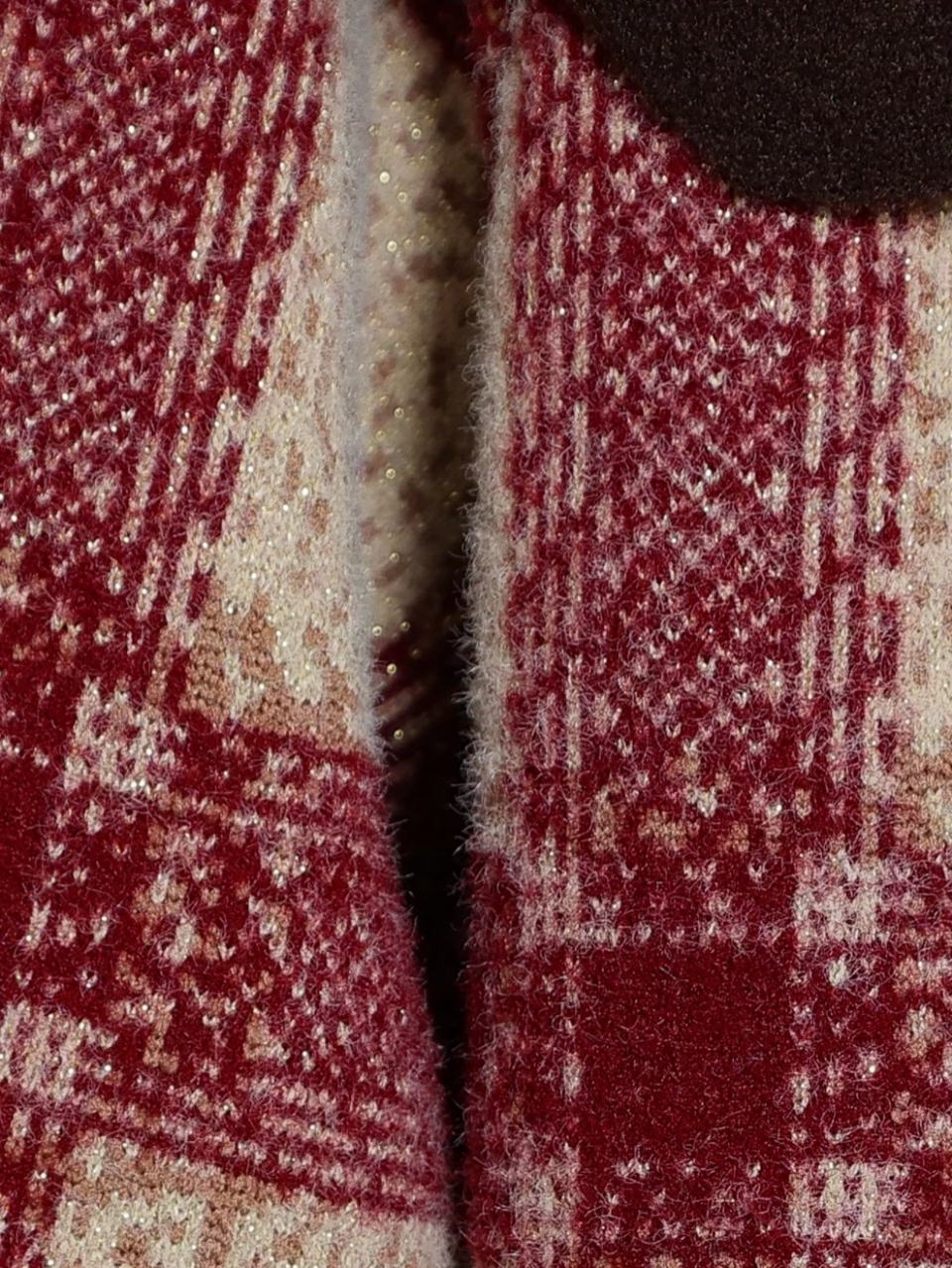 ビッグカラーリボンチェックブルゾンBORDEAUX スタイリングイメージ6